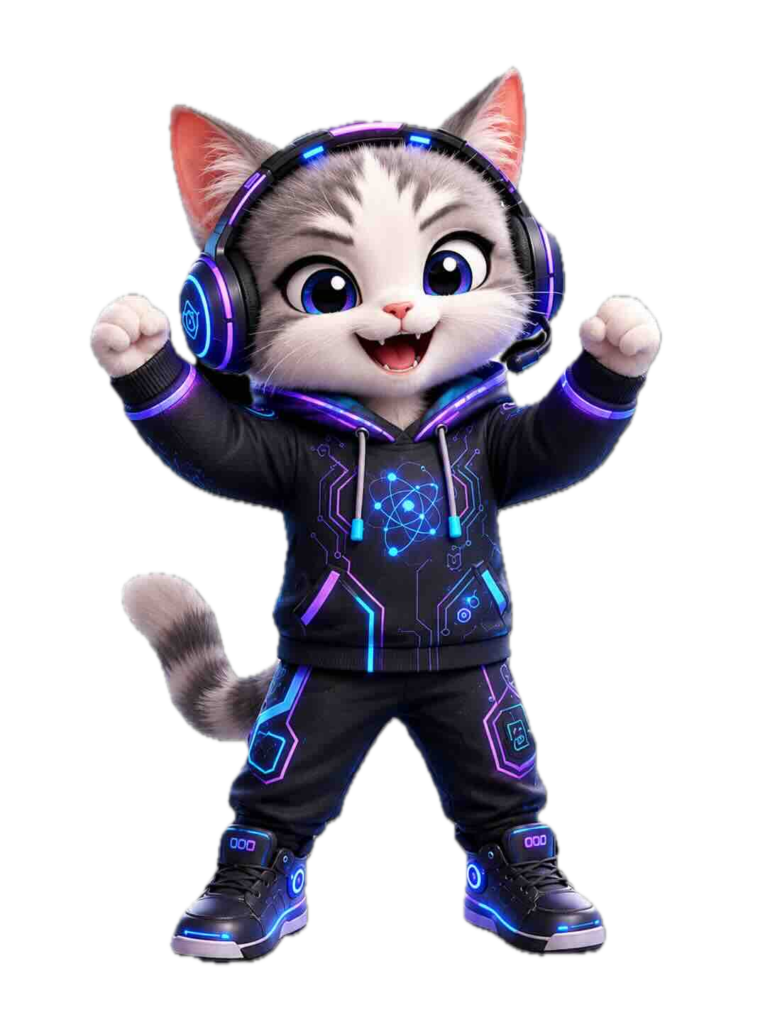 ガッツポーズするアリーナキャット