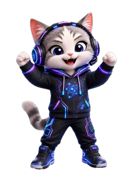 ガッツポーズするアリーナキャット